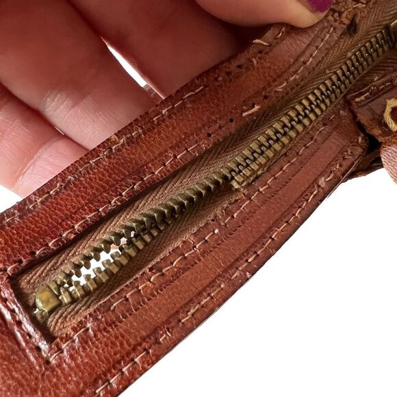 Vintage Abtik Hand-tooled Mayan Print Leather Clutch - Picture 10 of 16